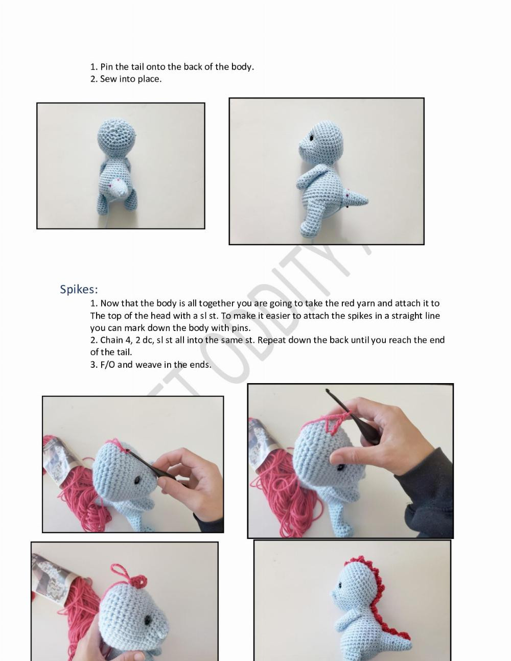 Art Mini T-Rex Crochet Pattern
