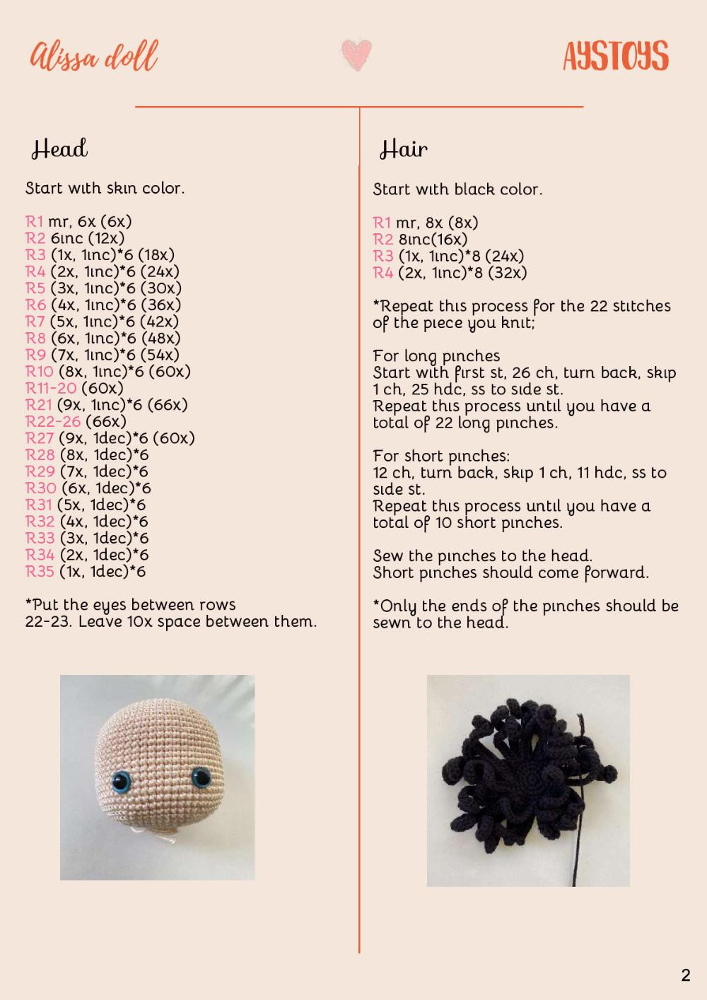 AYSTOYS Alissa doll crochet pattern