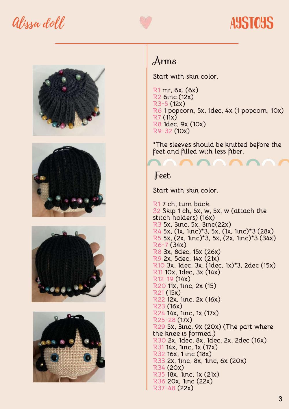 AYSTOYS Alissa doll crochet pattern
