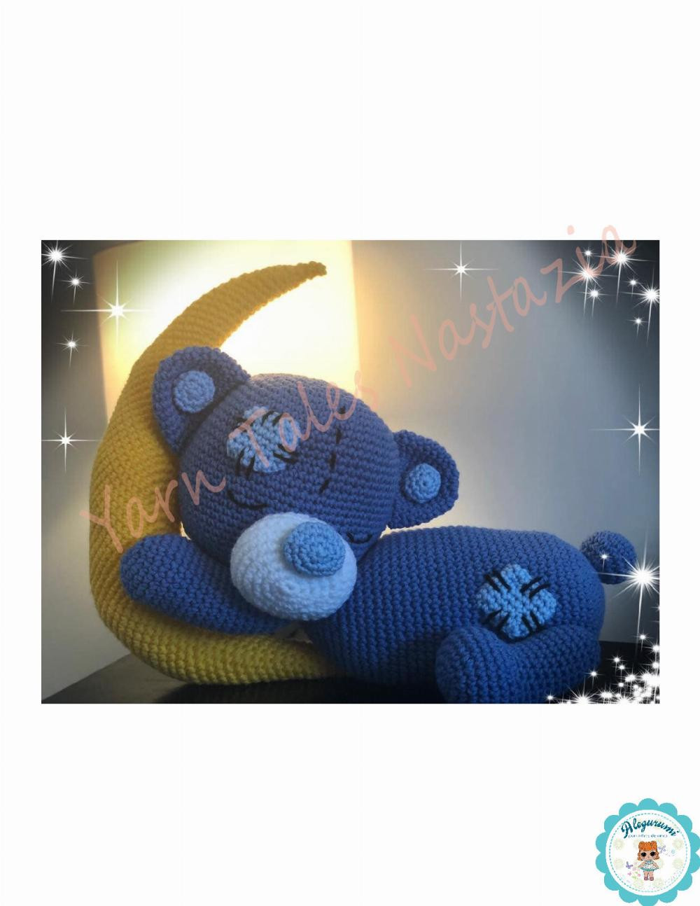Baby bear sleeping on the moon crochet pattern
