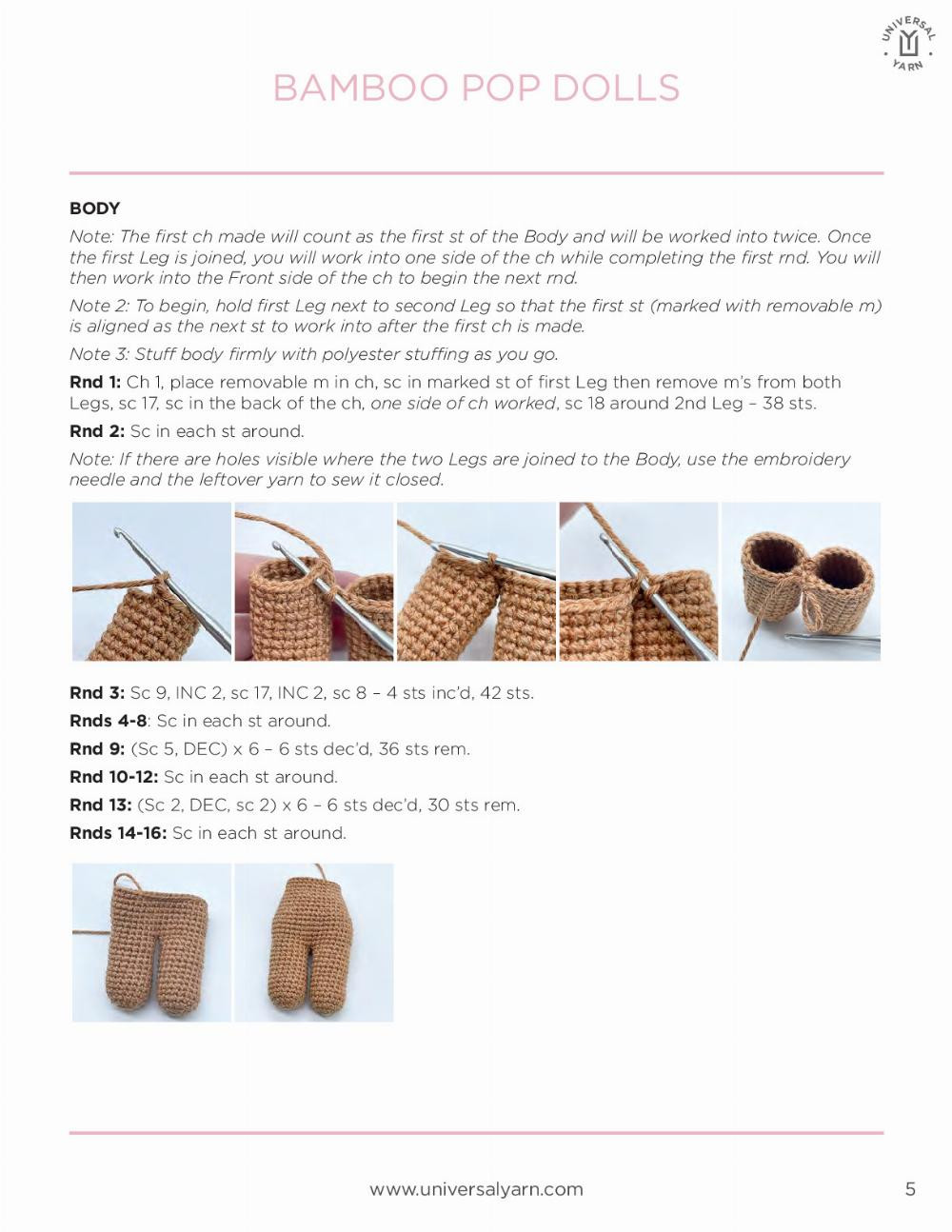 BAMBOO POP DOLLS basic doll body (crochet pattern)