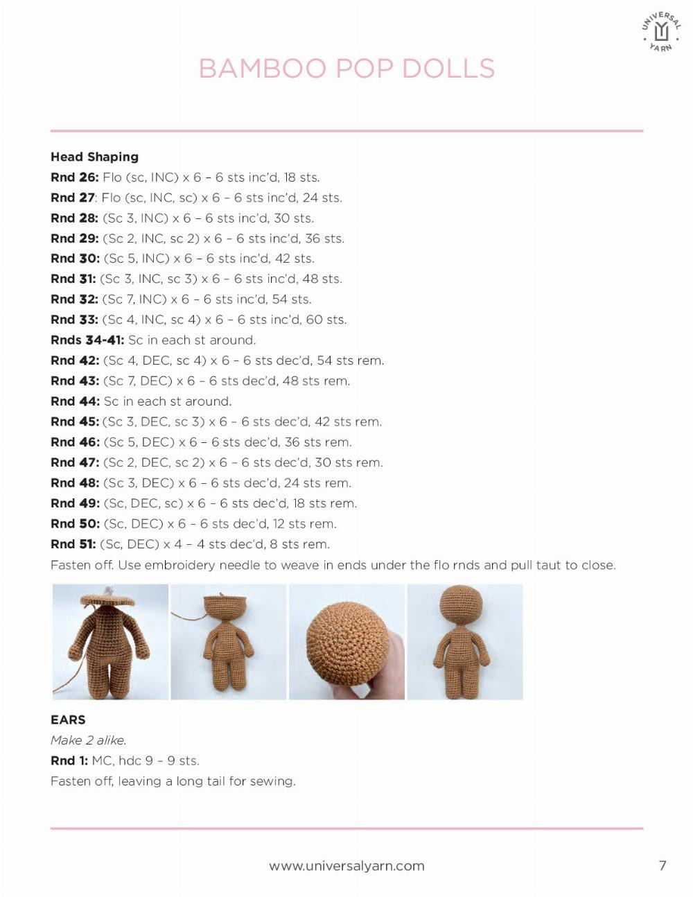 BAMBOO POP DOLLS basic doll body (crochet pattern)