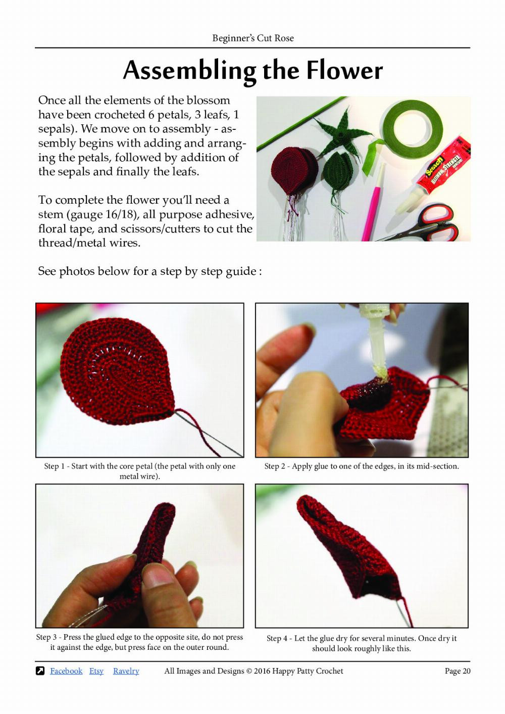 Beginner’s Cut Rose crochet pattern
