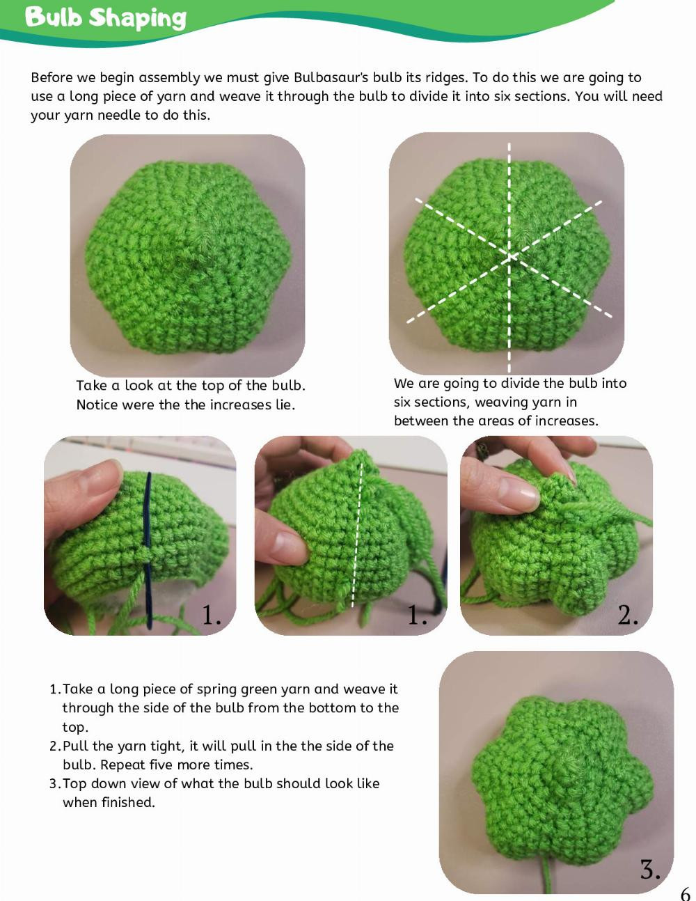 BULBASAUR AMIGURUMI PATTERN