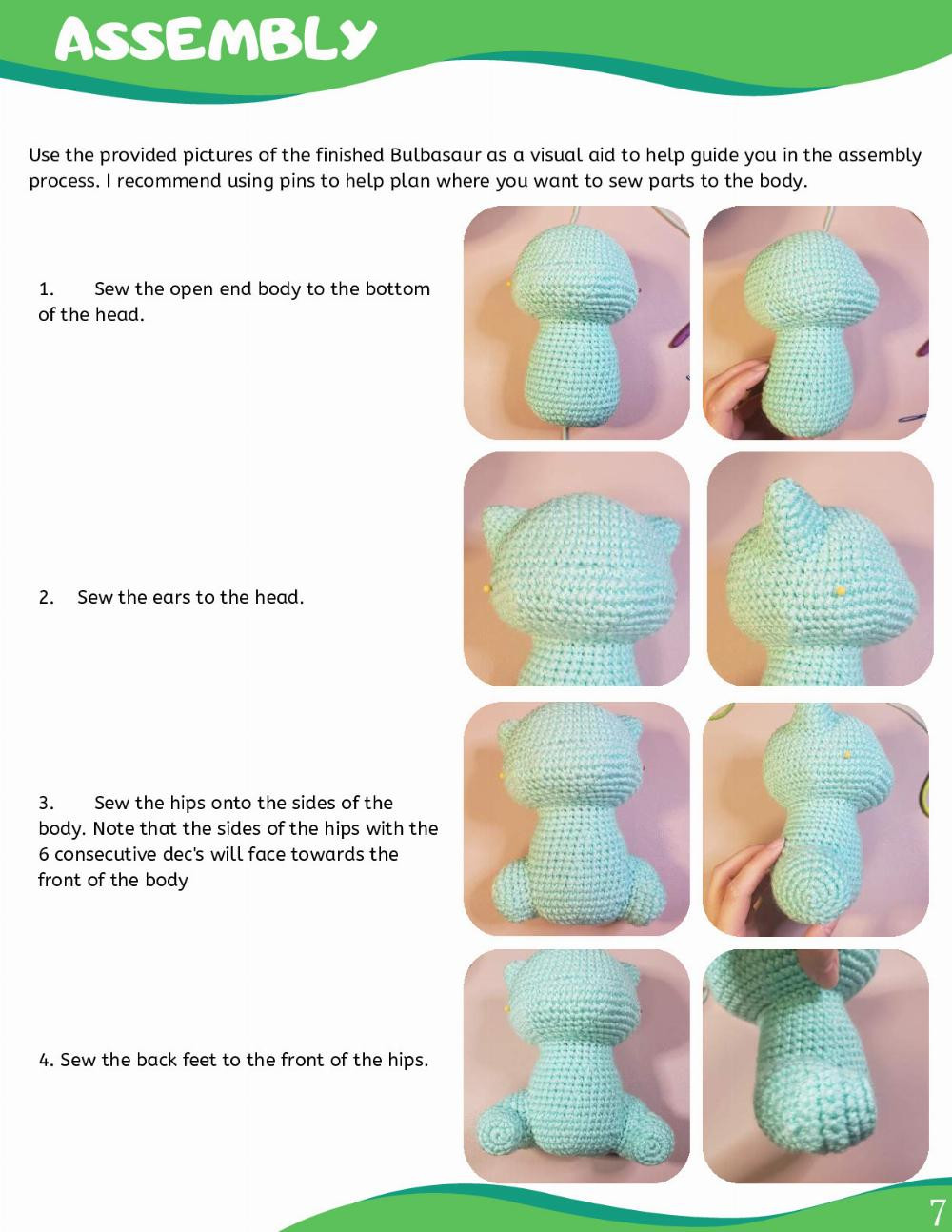 BULBASAUR AMIGURUMI PATTERN