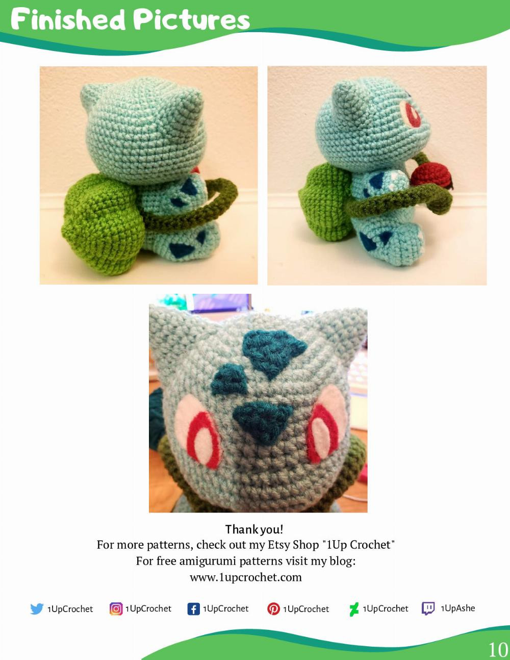 BULBASAUR AMIGURUMI PATTERN