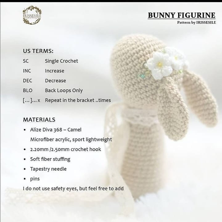 bunny figurine free pattern