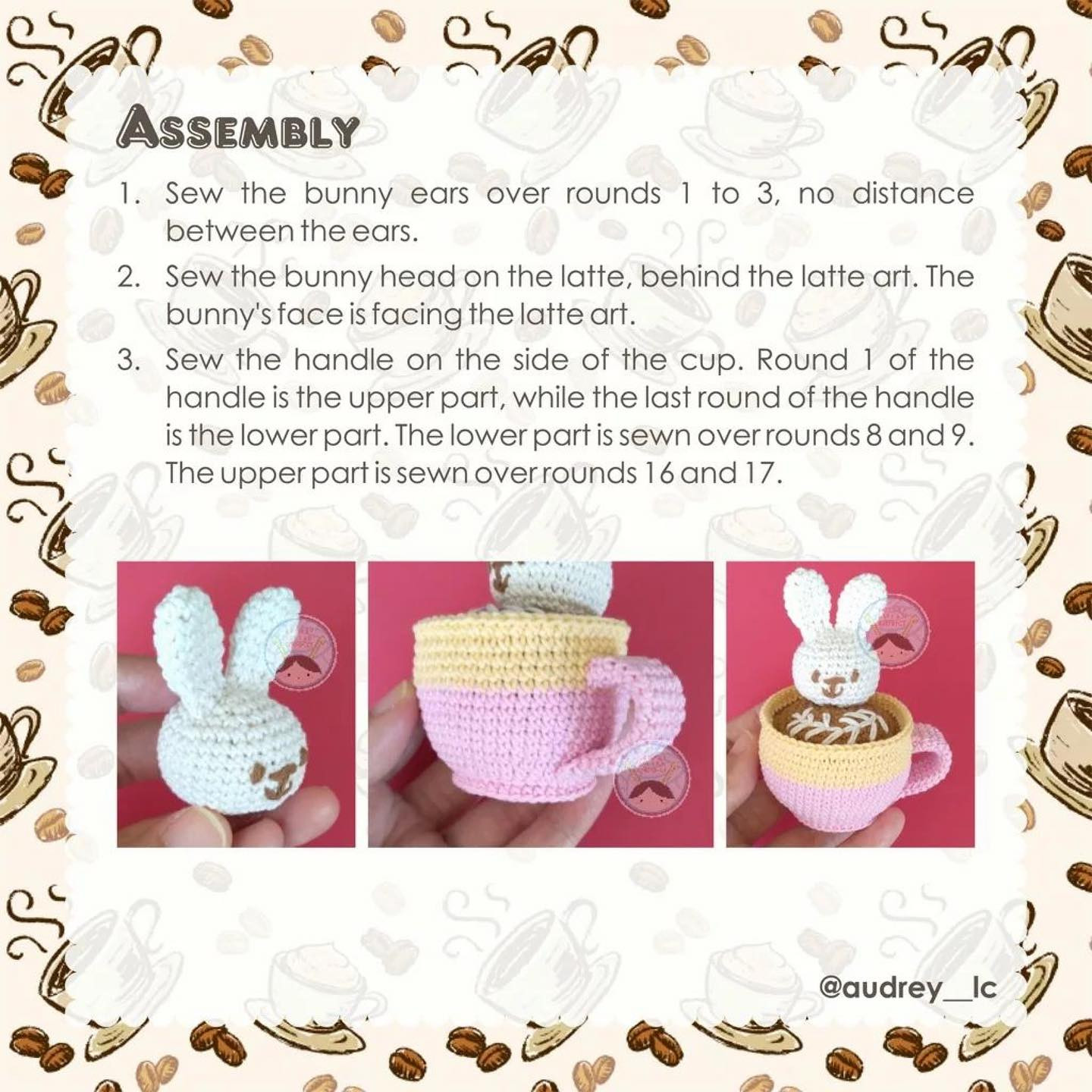bunny latte free crochet pattern