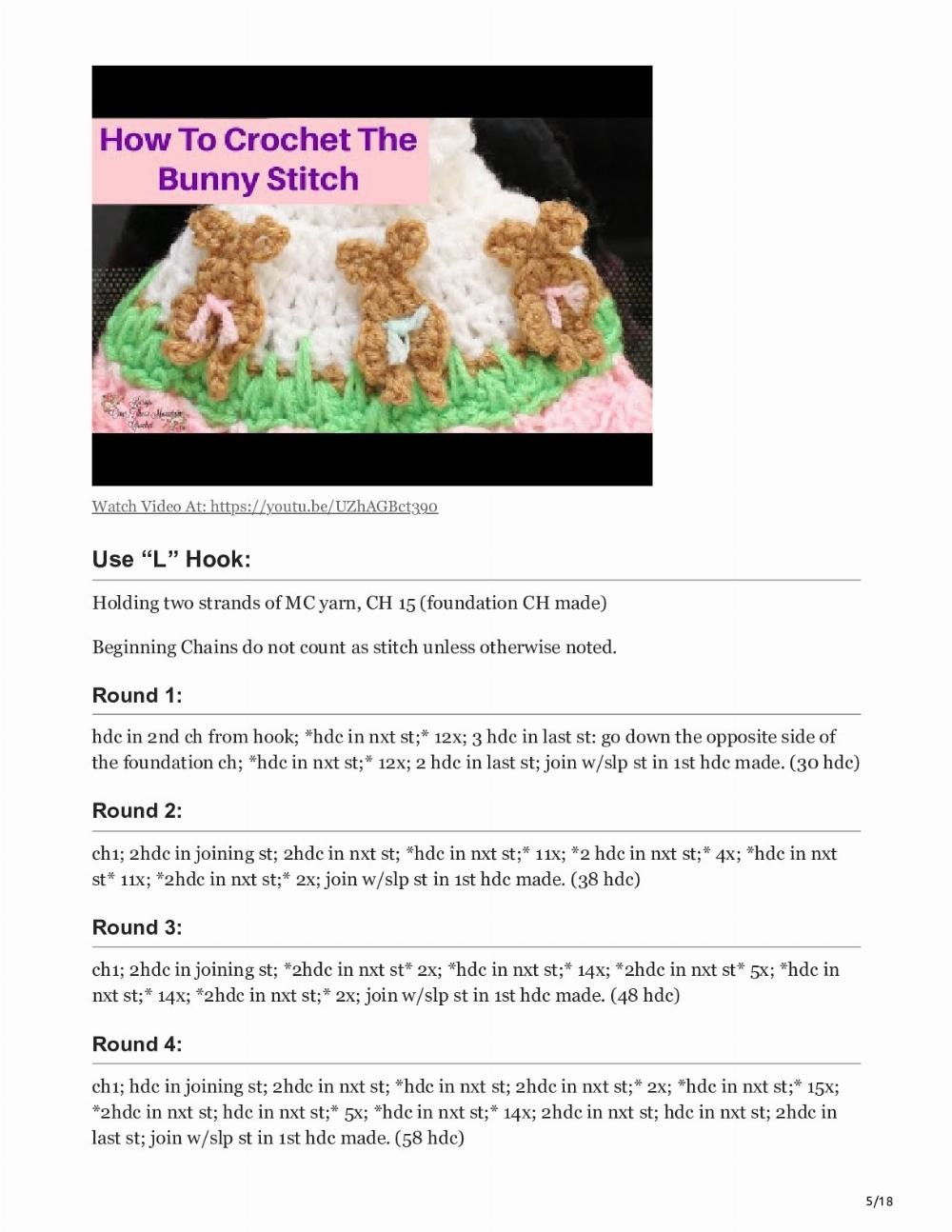 Bunny Stitch Moses Basket – Free Crochet Pattern