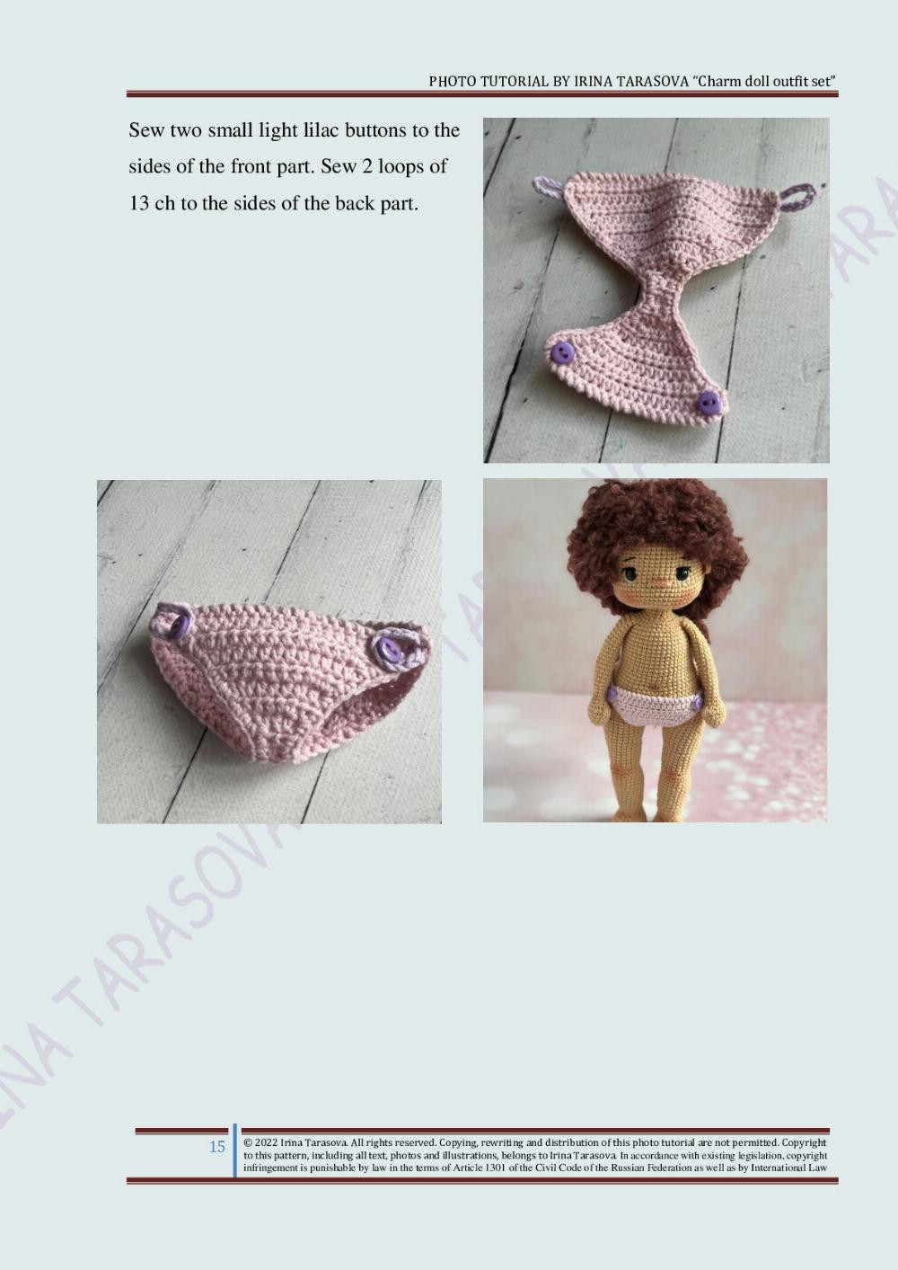 Charm doll outfit set crochet pattern