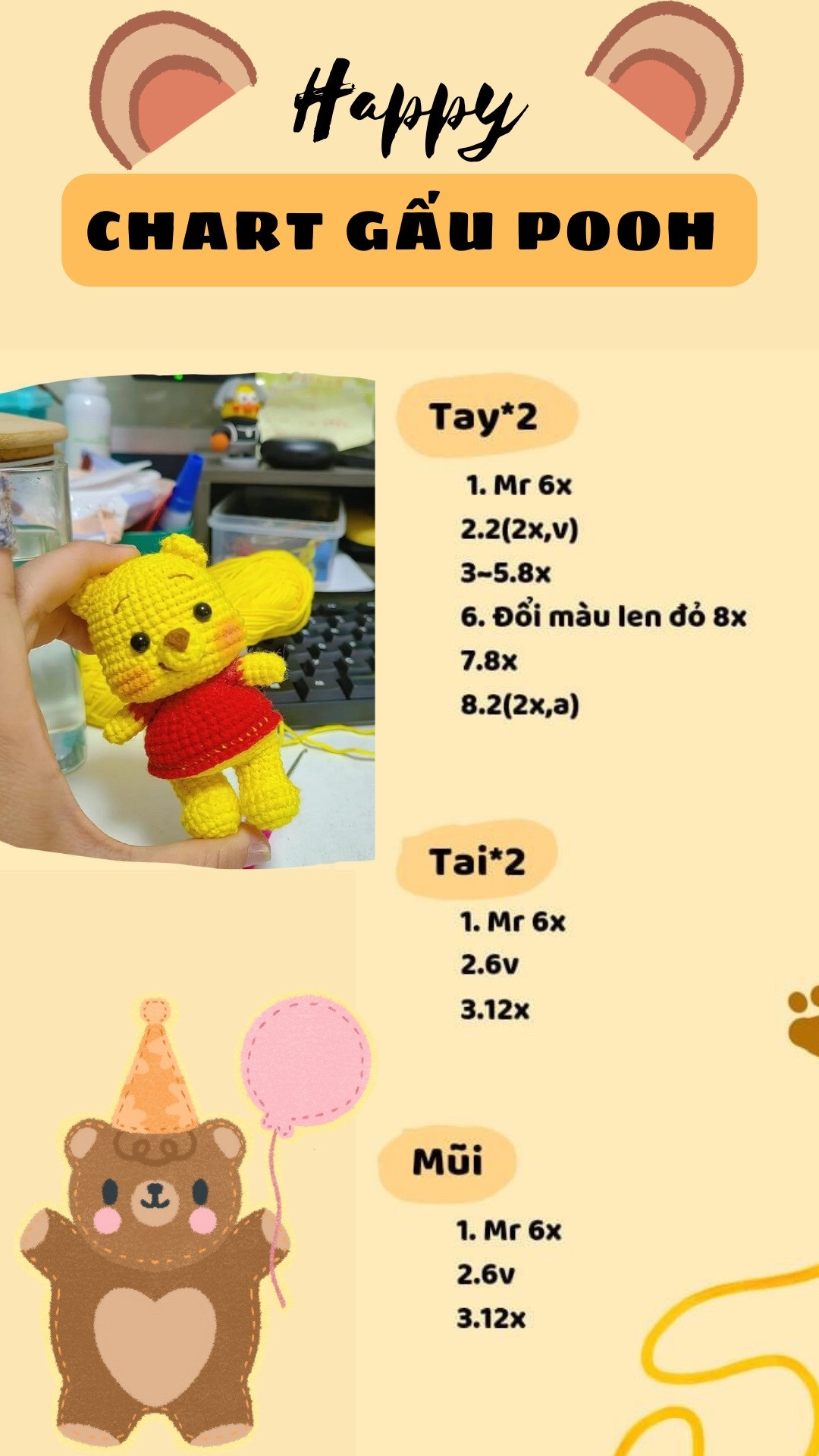 chart gấu pooh