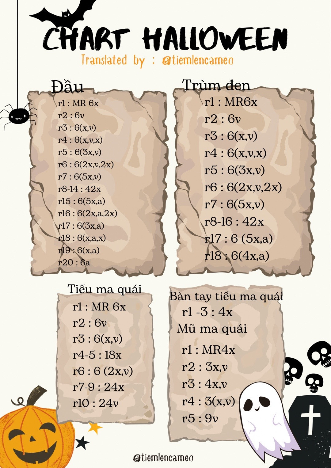 chart halloween vo diện đội con ma.