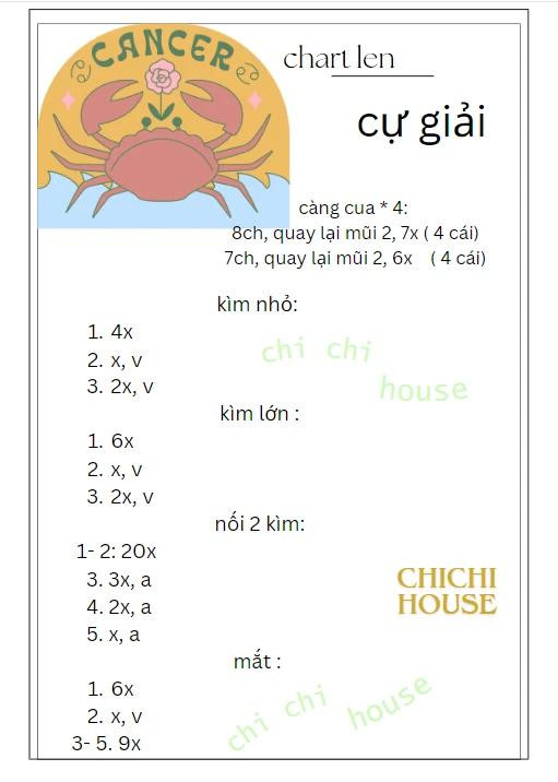 chart len cự giải, 12 cung hoàng đạo.