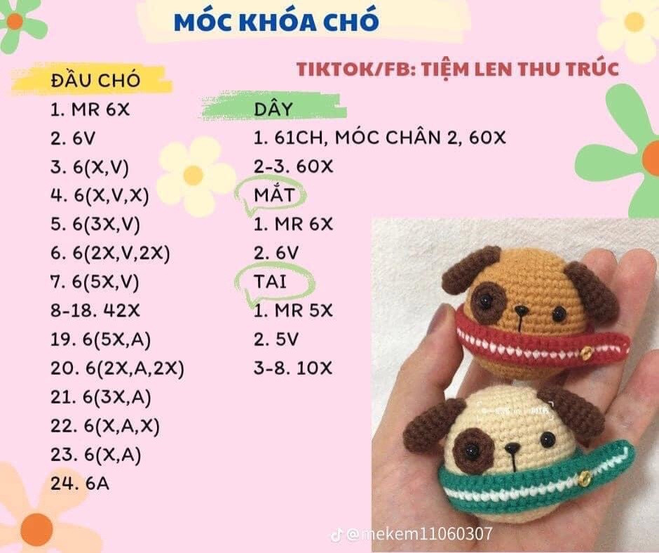 chart móc khóa cún cute