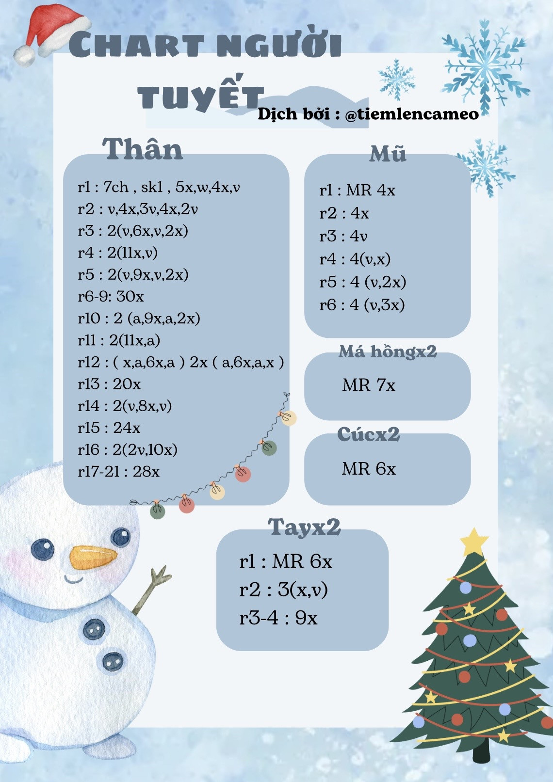 chart móc khóa người tuyết