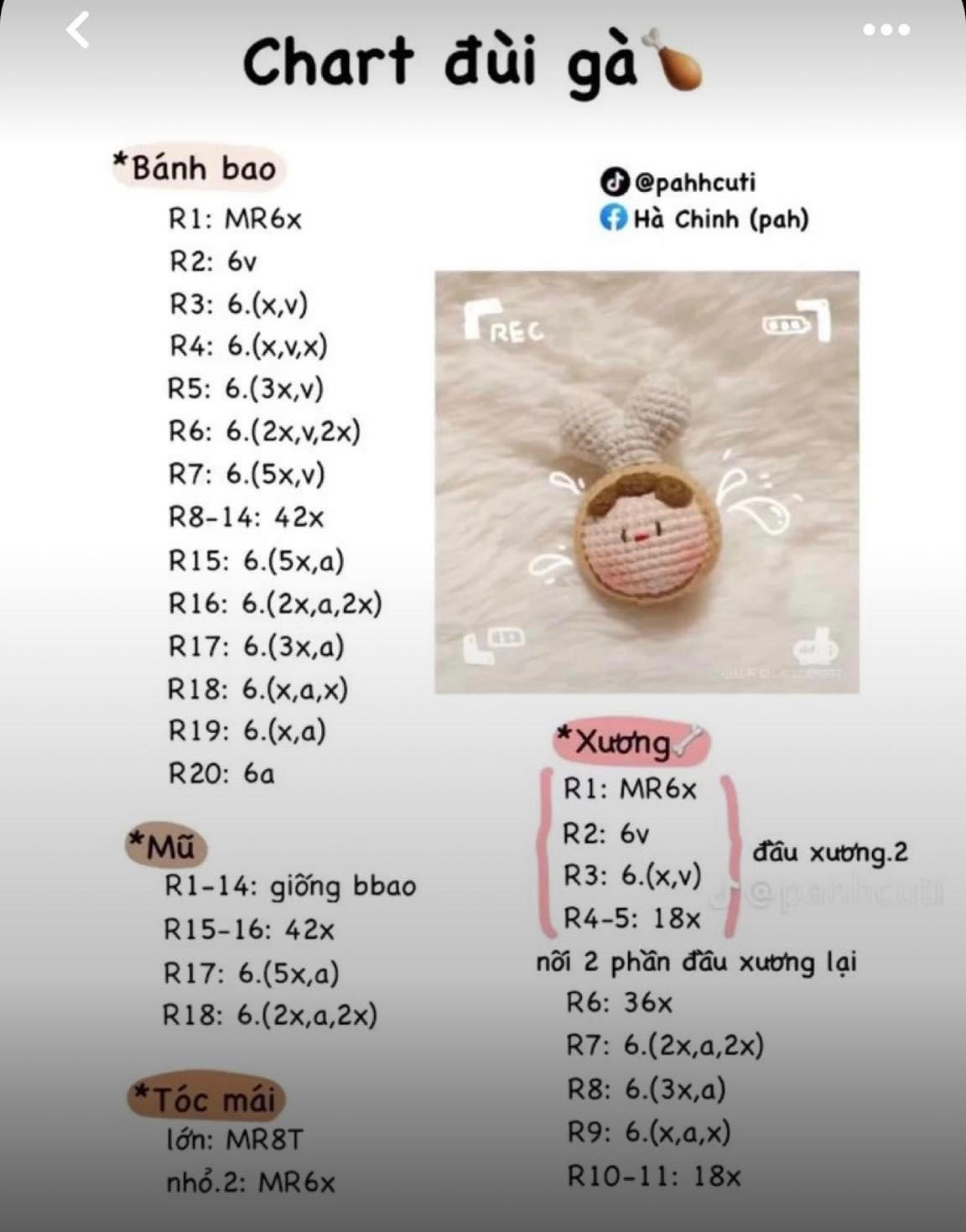 chart móc len em bé đùi gà