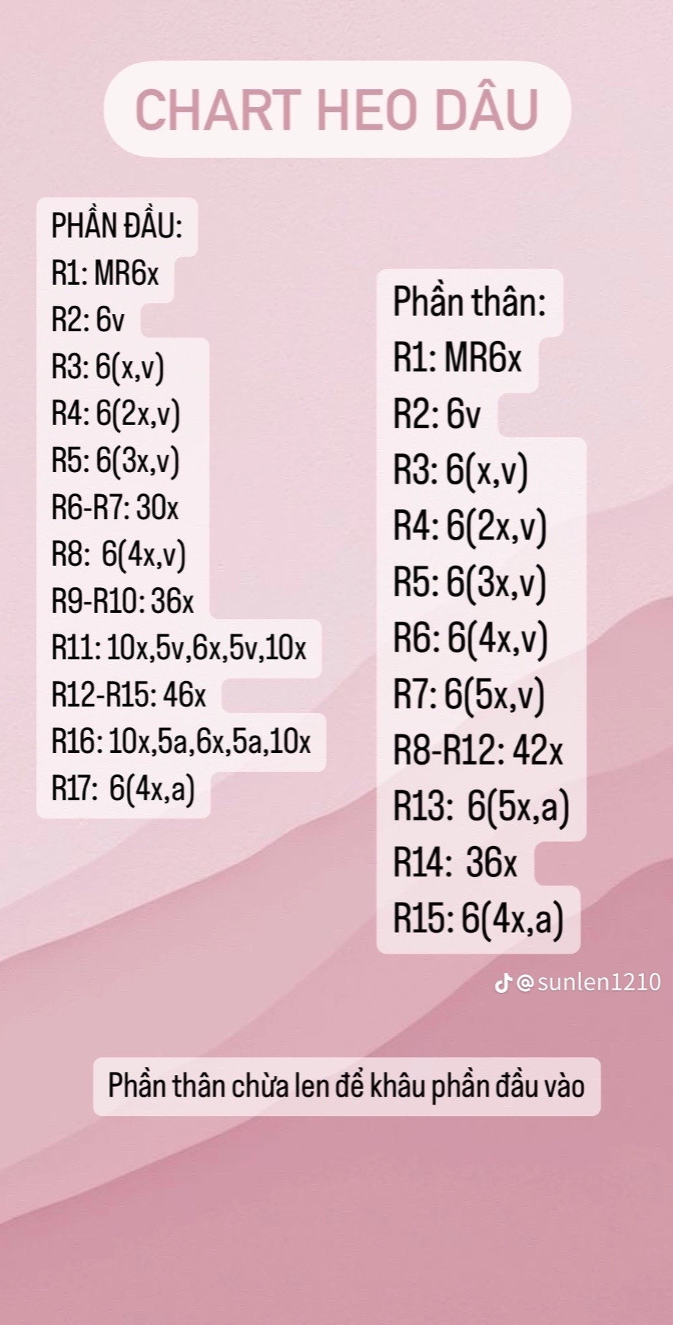 chart móc len heo dâu