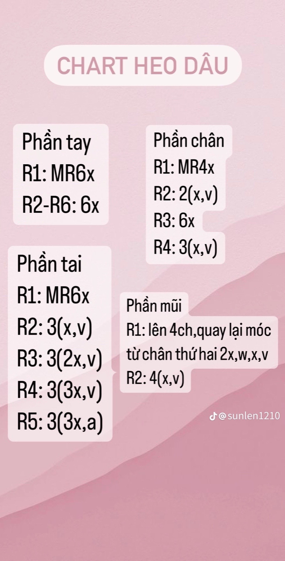 chart móc len heo dâu