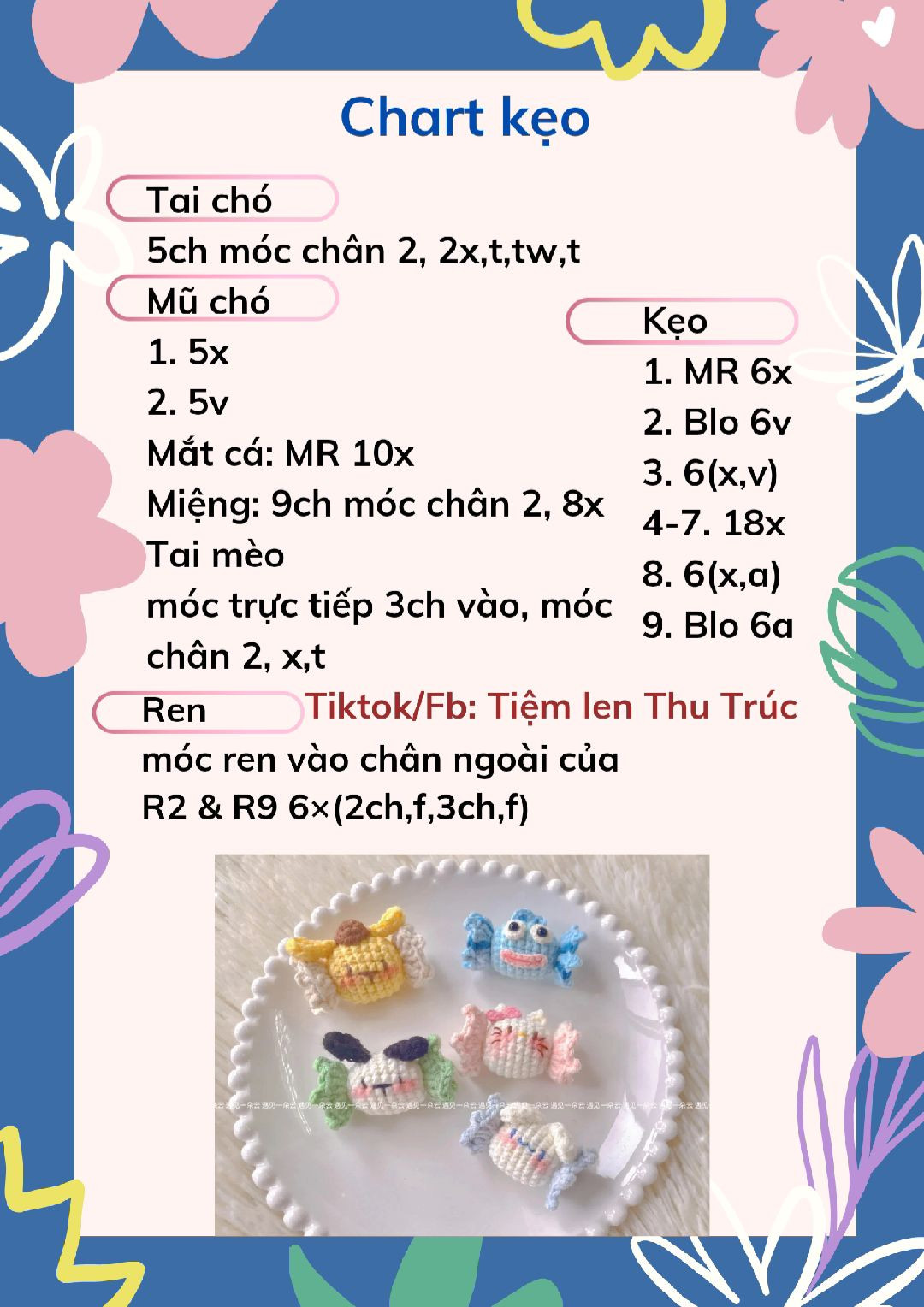 chart móc len kẹo