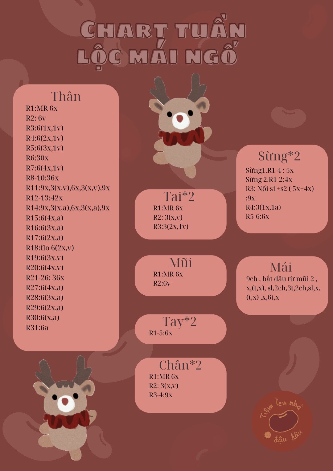 chart tuần lộc mái ngố