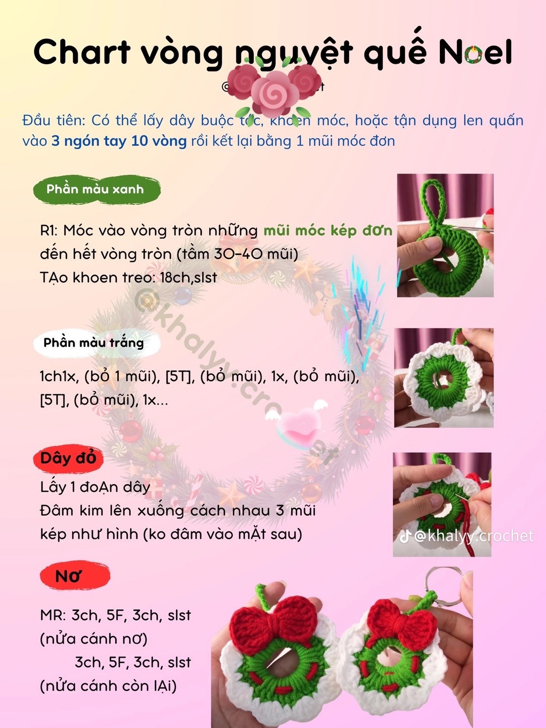 chart vòng nguyệt quế noel