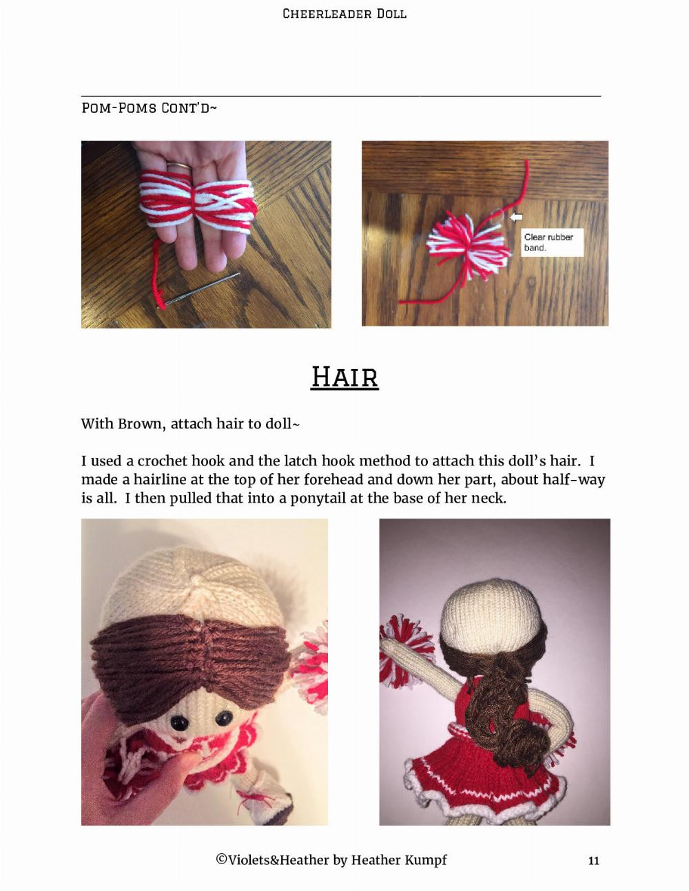 Cheerleader​ ​doll crochet pattern