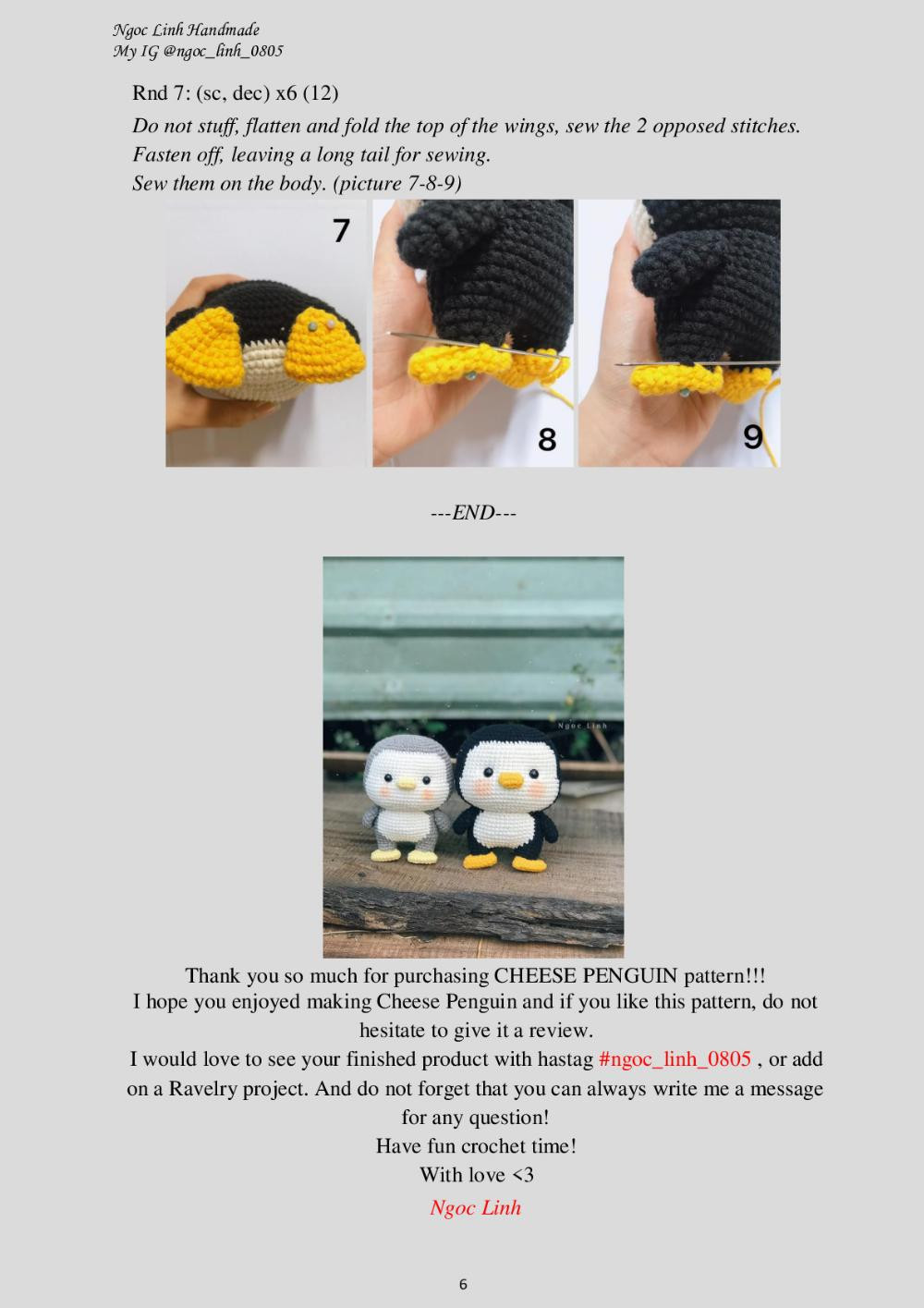 CHEESE PENGUIN crochet pattern