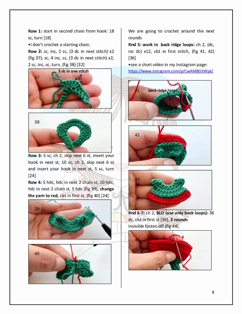 Christmas decoration moon crochet pattern