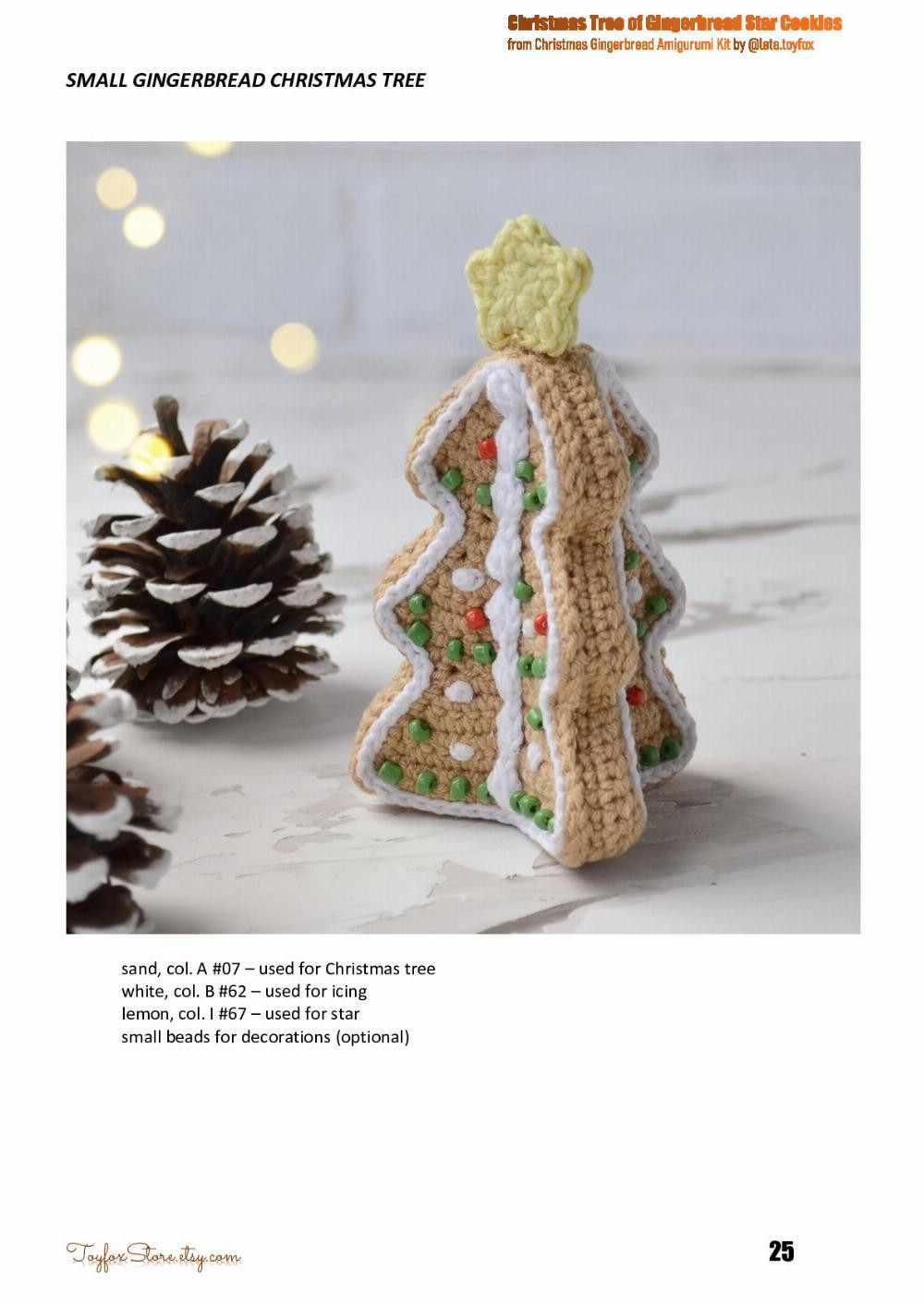 Christmas Deer sleeping on Snowflake Pillow in Christmas Gingerbread Woods crochet pattern