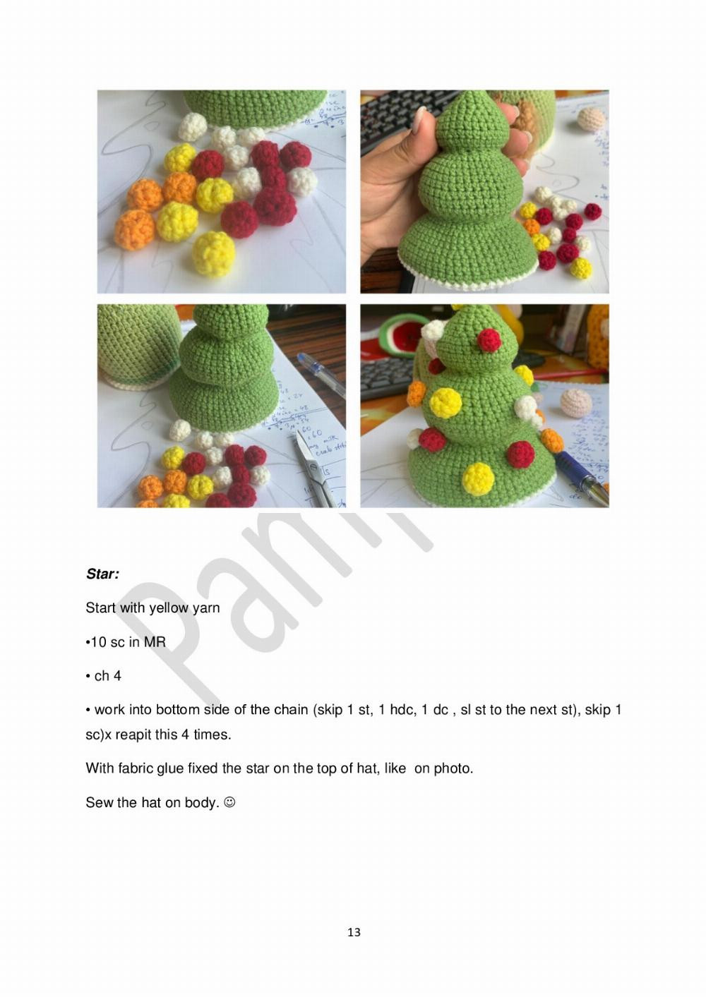 Christmas tree gnome crochet  pattern