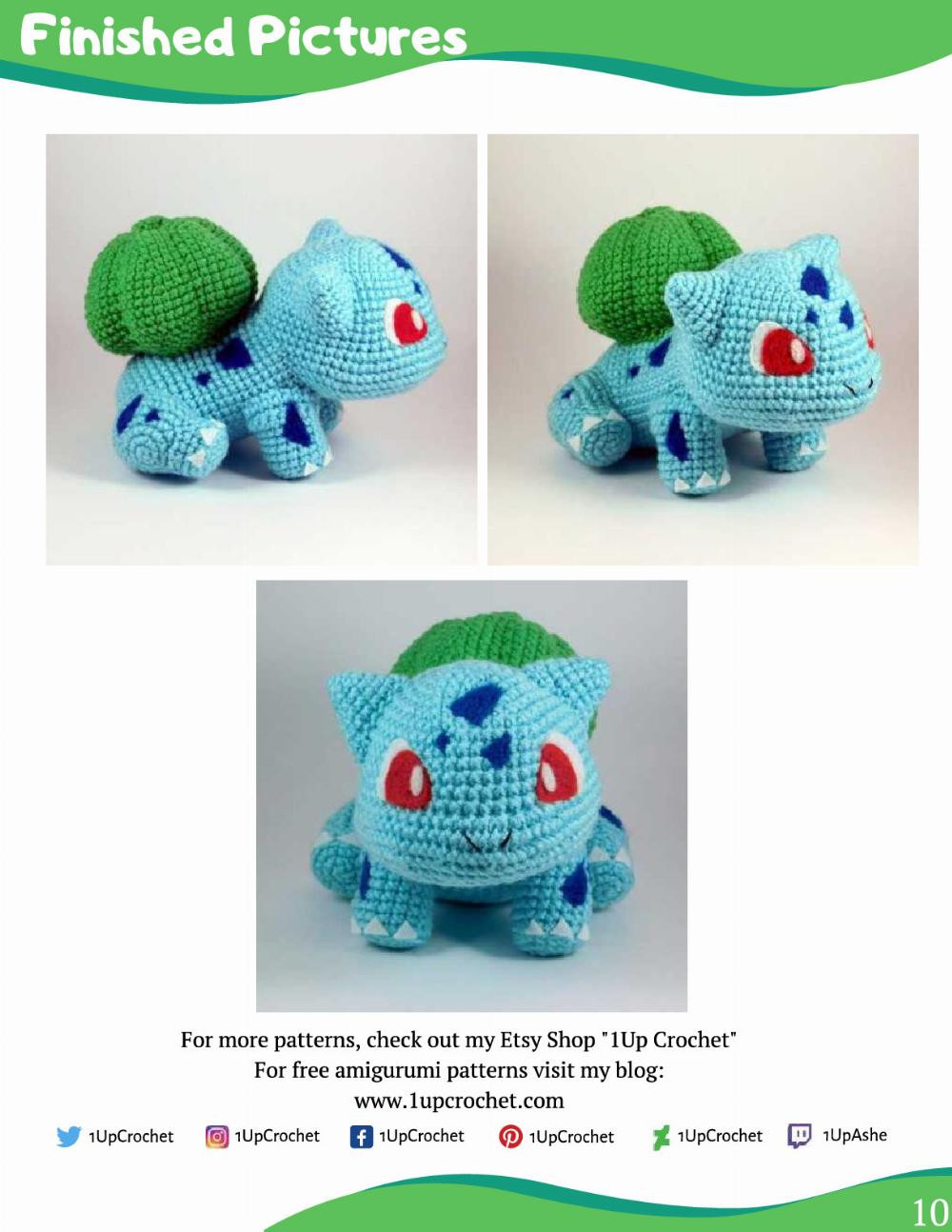 collection of 24 pokemon (1up crochet pokemon amigurumi pattern)