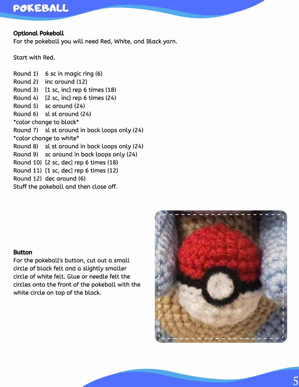 collection of 24 pokemon (1up crochet pokemon amigurumi pattern)