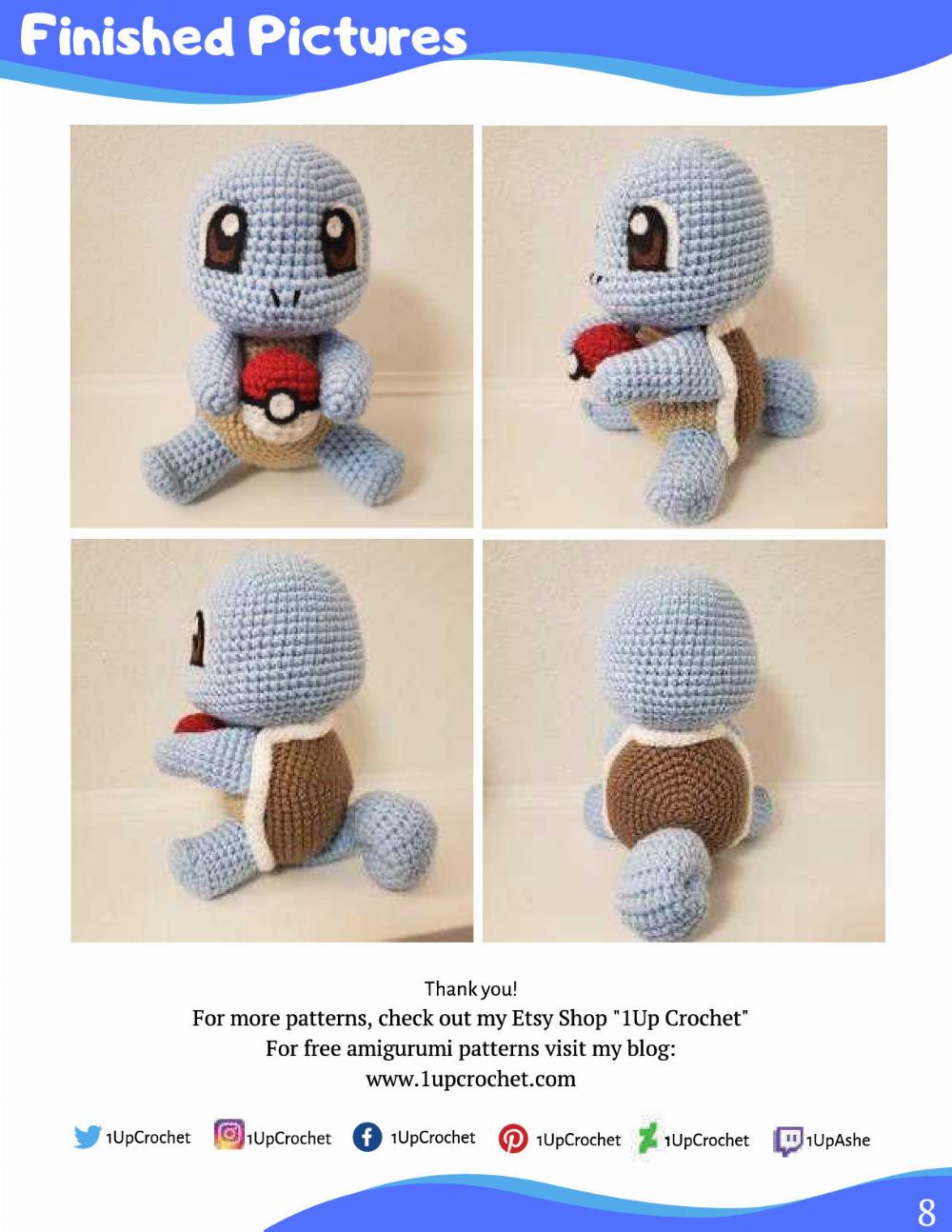 collection of 24 pokemon (1up crochet pokemon amigurumi pattern)