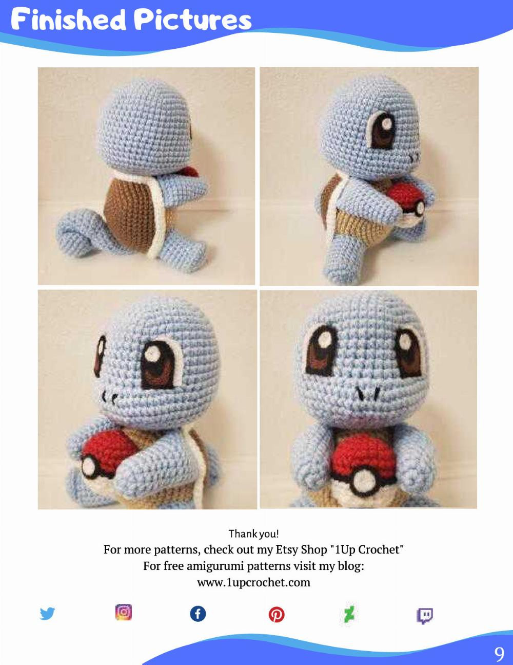 collection of 24 pokemon (1up crochet pokemon amigurumi pattern)