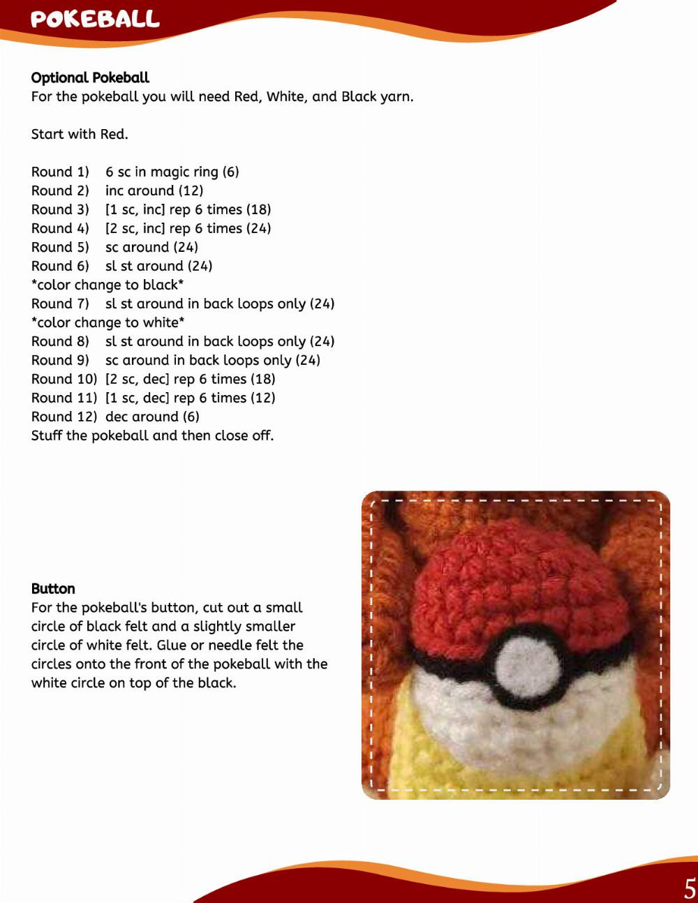 collection of 24 pokemon (1up crochet pokemon amigurumi pattern)