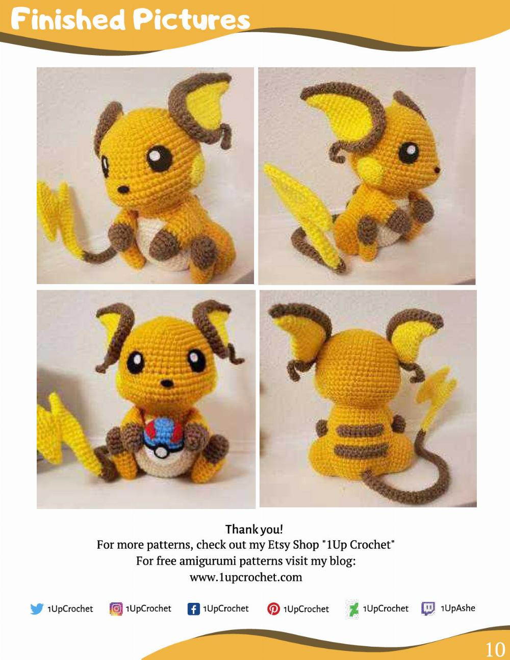 collection of 24 pokemon (1up crochet pokemon amigurumi pattern)