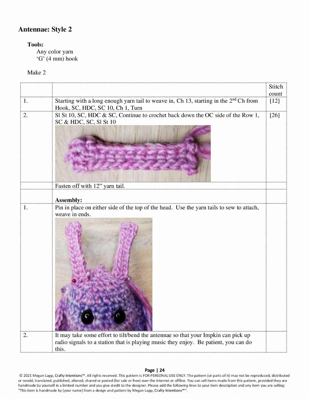 crafty intentions crochet pattern