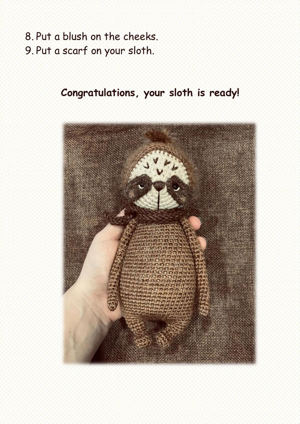 crochet and knitting pattern "sloth"