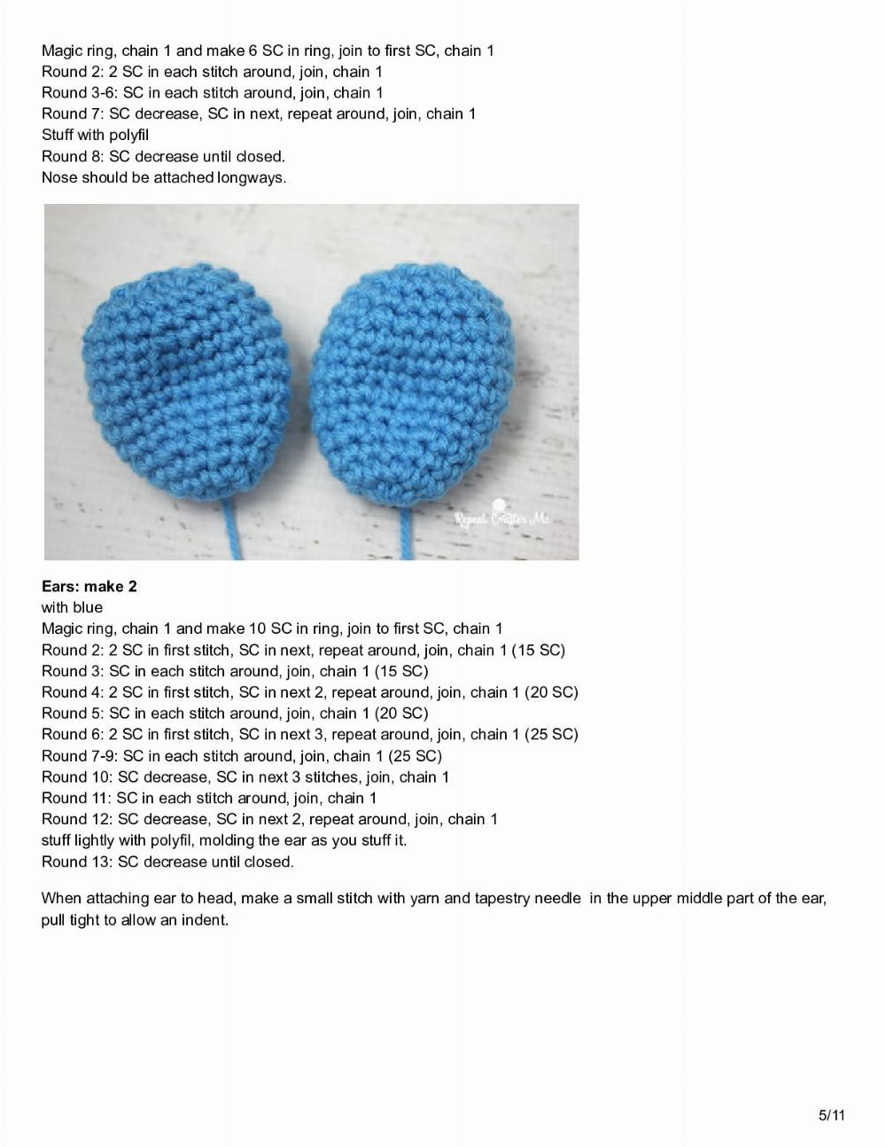 crochet brainy smurf glasses holder crochet pattern
