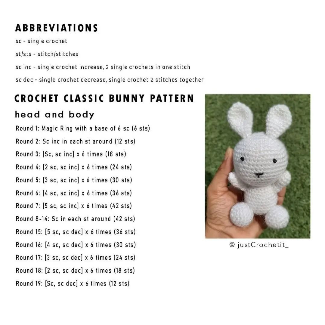 crochet classic bunny pattern