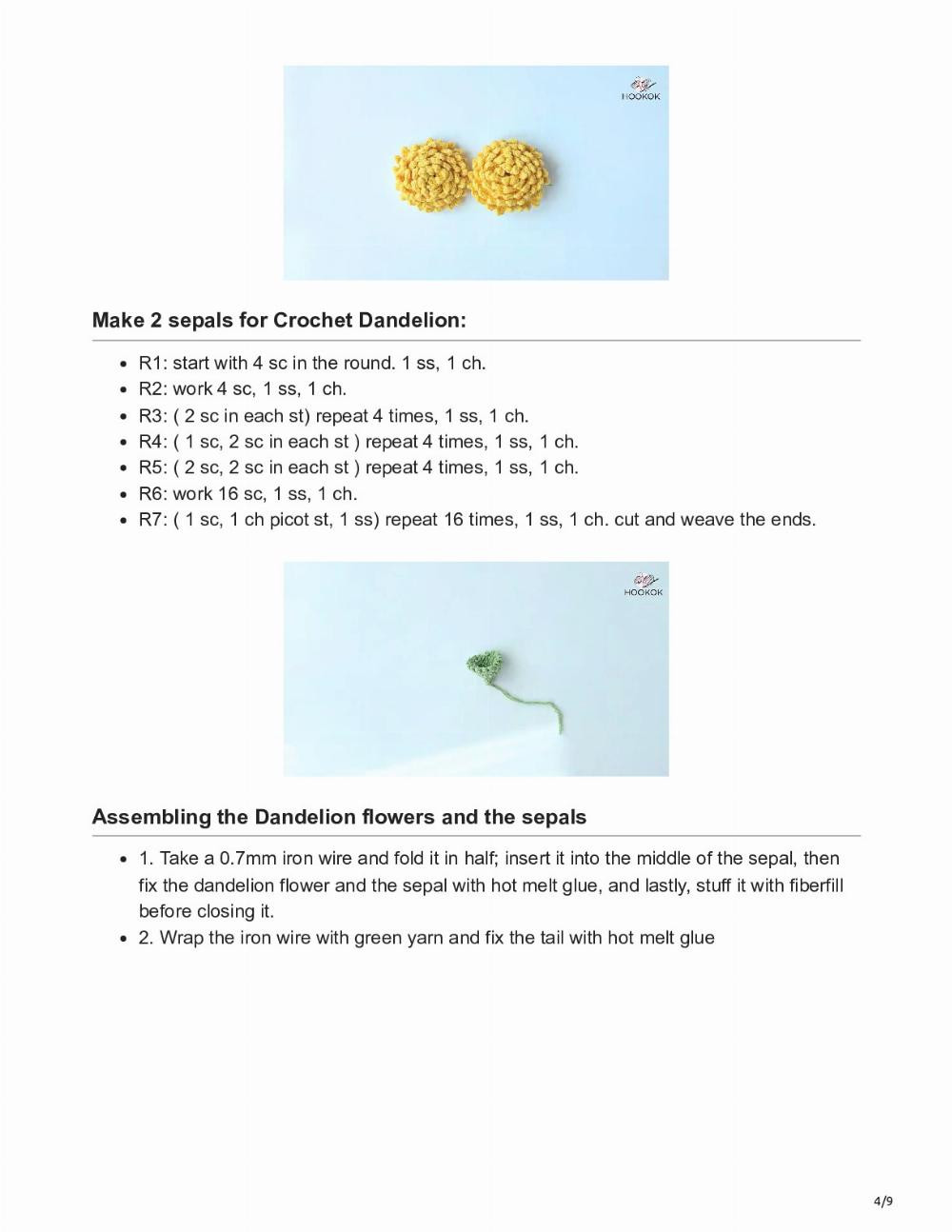 CROCHET DANDELION FREE PATTERN