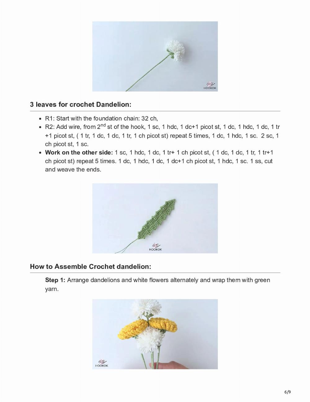 CROCHET DANDELION FREE PATTERN