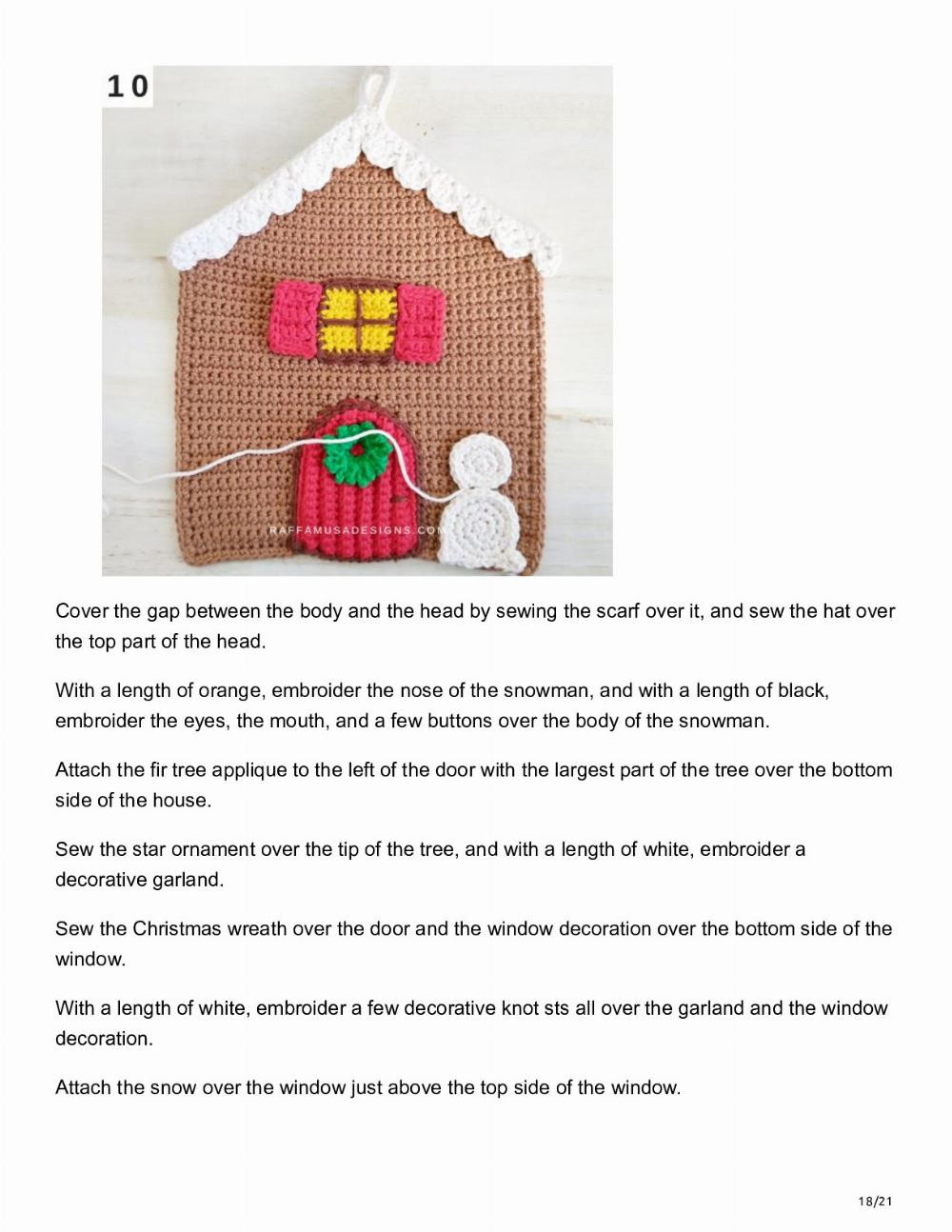 crochet gingerbread house potholder