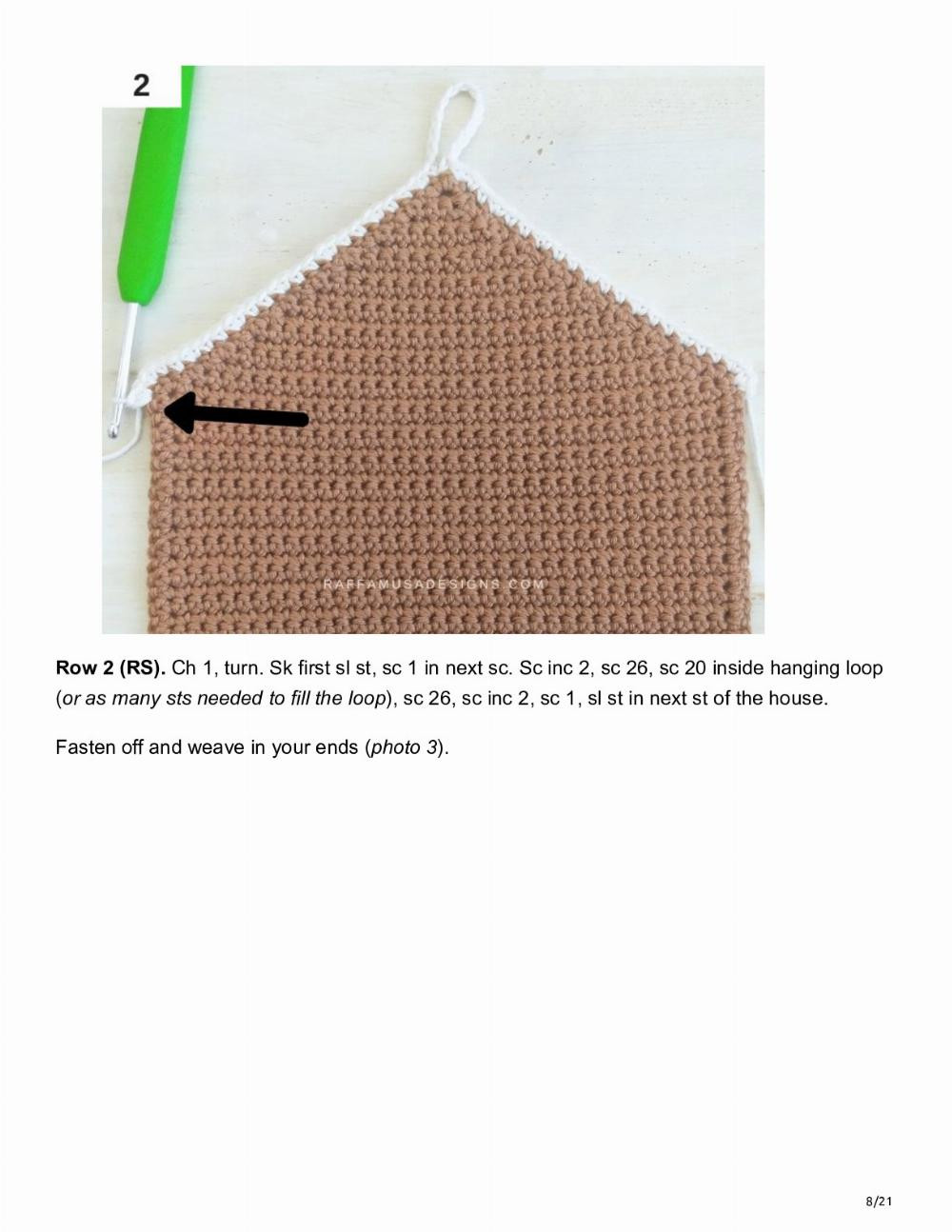 crochet gingerbread house potholder