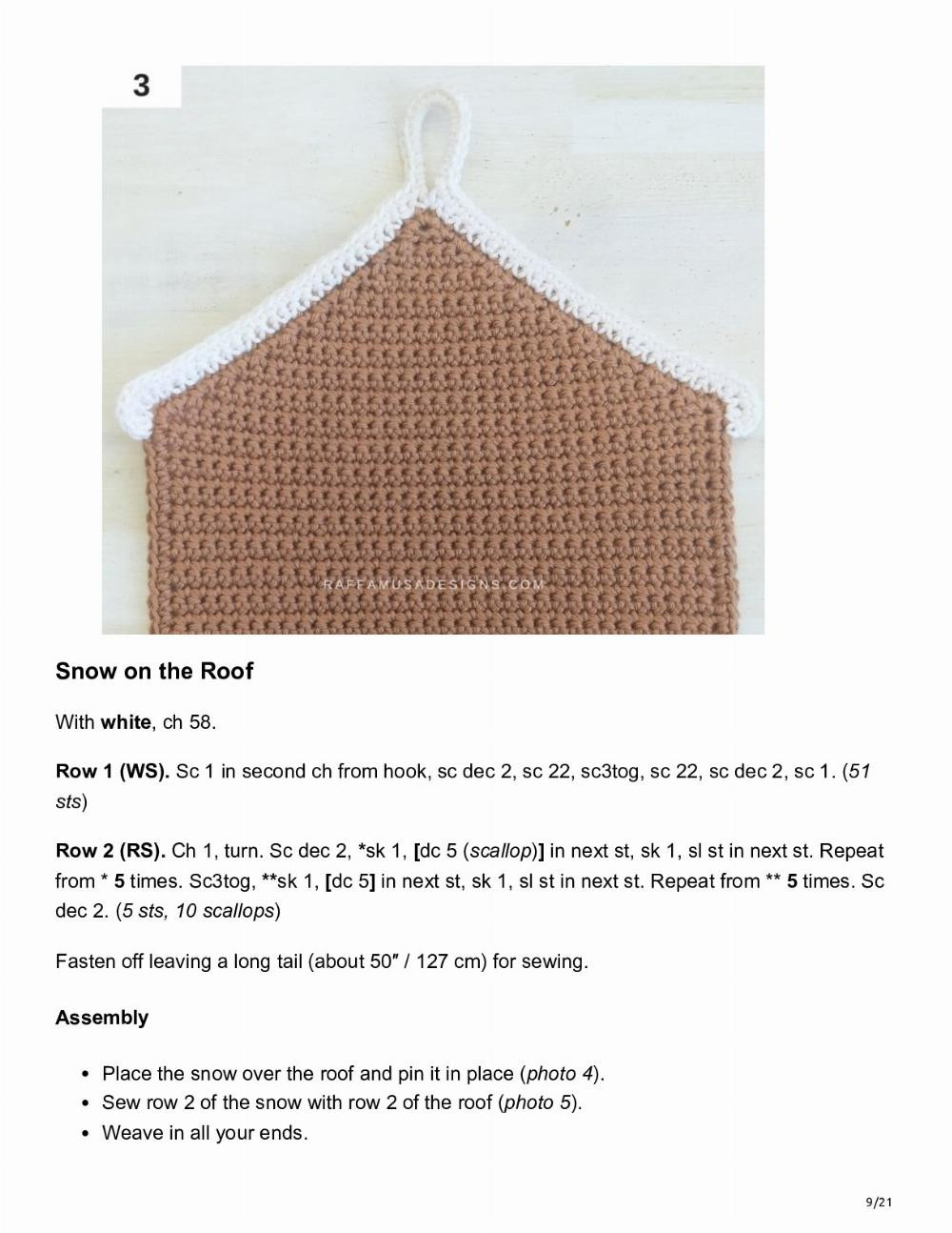 crochet gingerbread house potholder