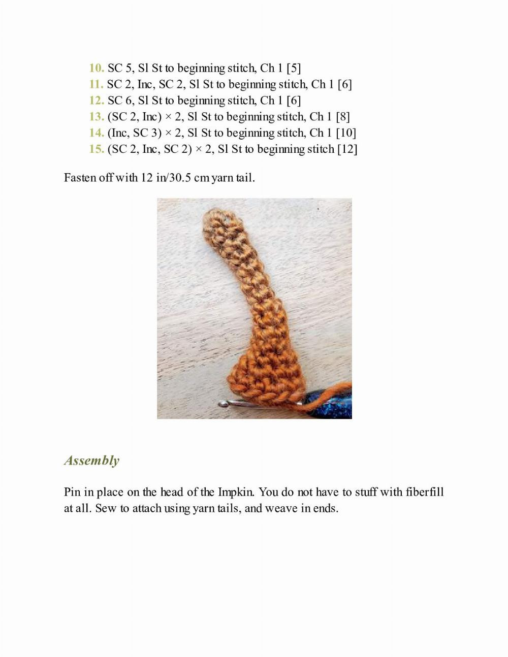 CROCHET IMPKINS pattern