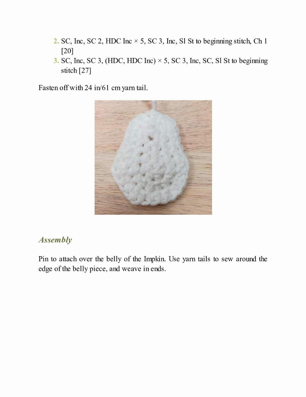 CROCHET IMPKINS pattern