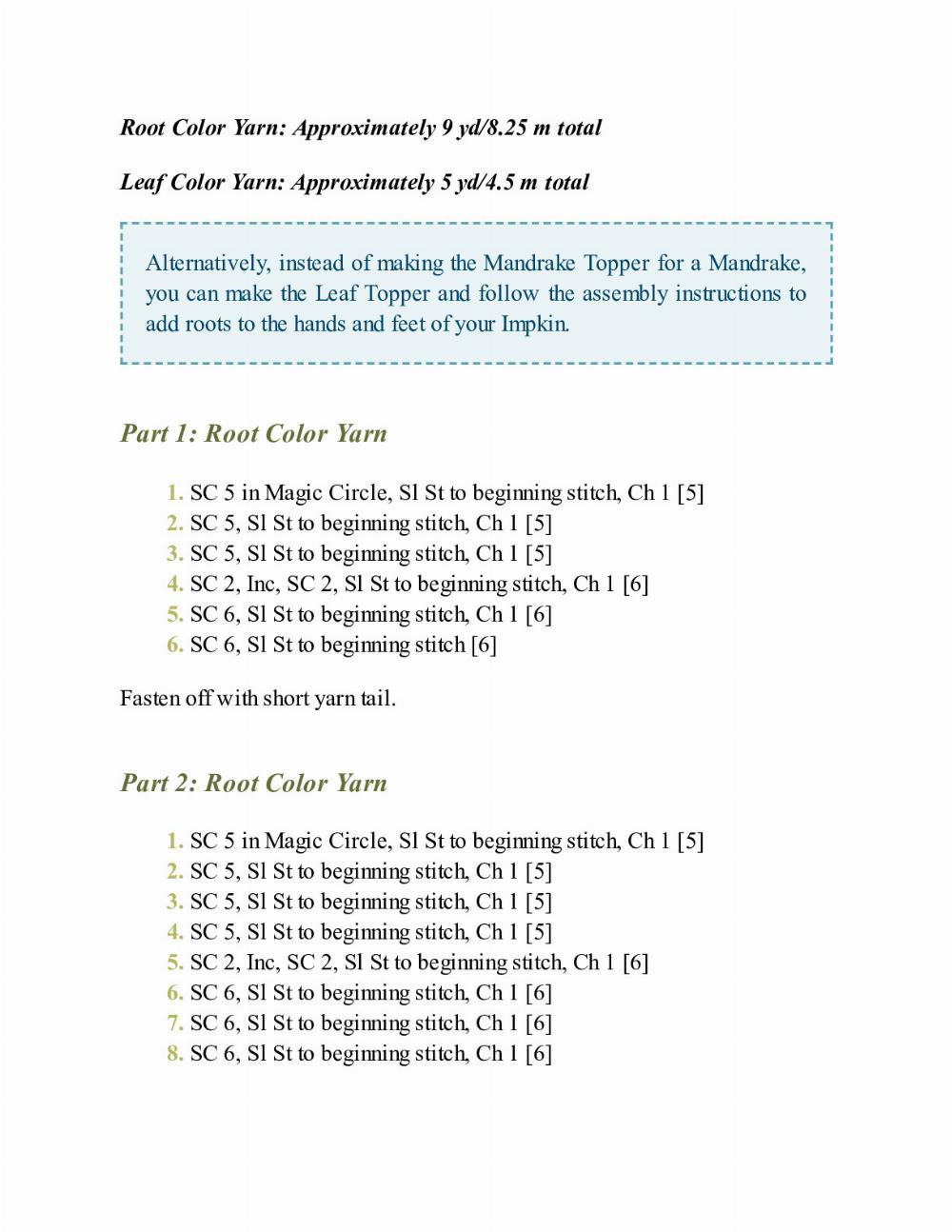 CROCHET IMPKINS pattern