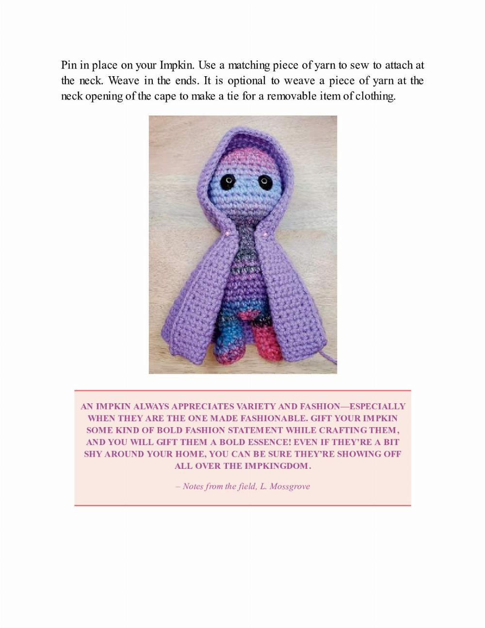 CROCHET IMPKINS pattern