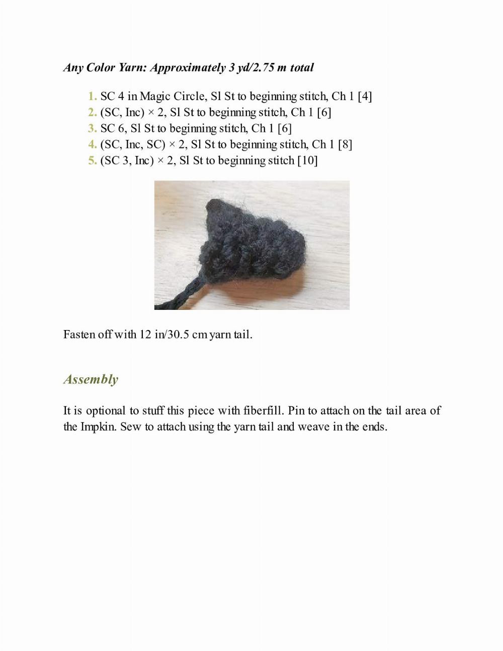 CROCHET IMPKINS pattern